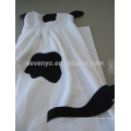 Корова полотенце с капюшоном - белая корова с черными пятнами, уши и хвост, 100% хлопок, супер мягкий